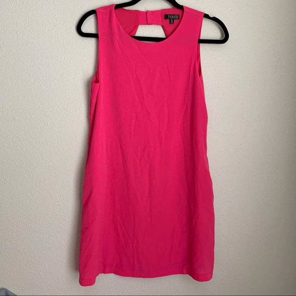 TCEC hot pink shift dress S